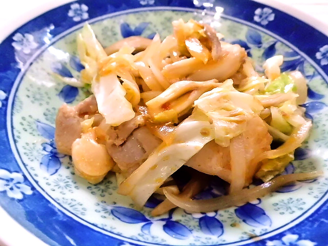 ひつじ雲の介護食（2015.11.29）：鶏肉の韓国味噌炒め
